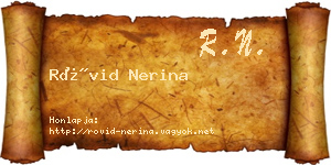Rövid Nerina névjegykártya